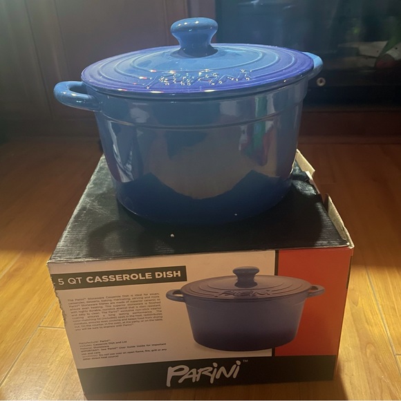 PARINI 5 Quart Stoneware Casserole Dish - NIB Blue Ombré - Picture 5 of 5